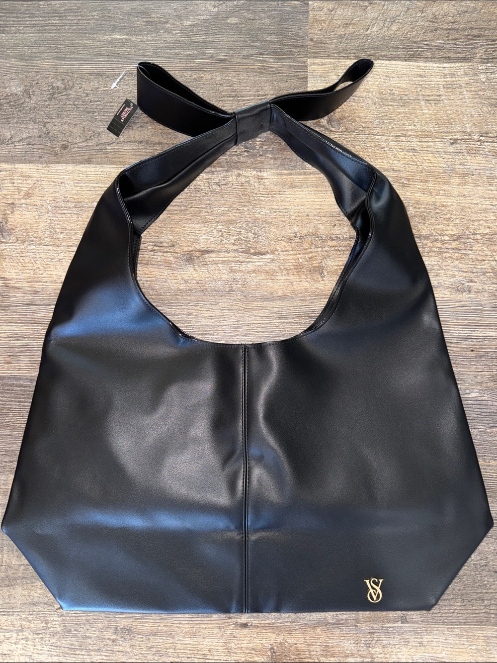 Victoria's Secret Black Shoulder Bag with Knotted Strap